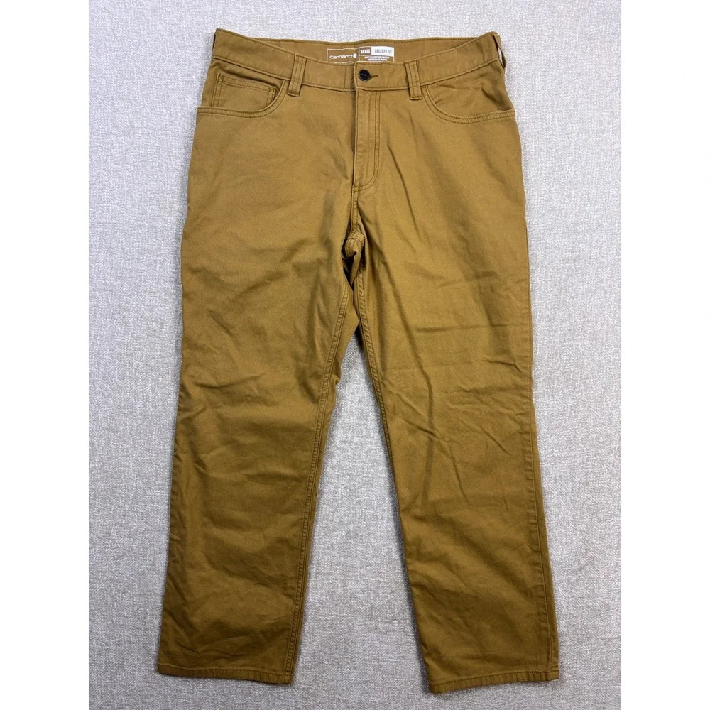 Carhartt Mens Rugged Flex Relaxed Fit Duck Work Pants Brown 34x30 102517 918